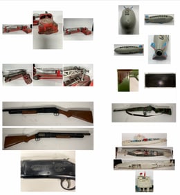 (4) Vintage 1960s -1970s Toys - Powerjet, Good Year, Hubley, Texaco, Remco, & Structo Toys - Rifels,