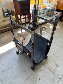 Hand Forge Metal/Iron Fire Place Log Holder