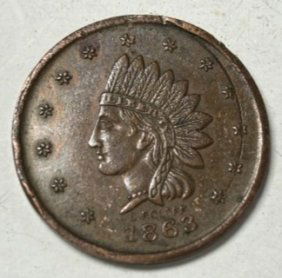 1863 Civil War Store Token - John Schuh's Saloon New York