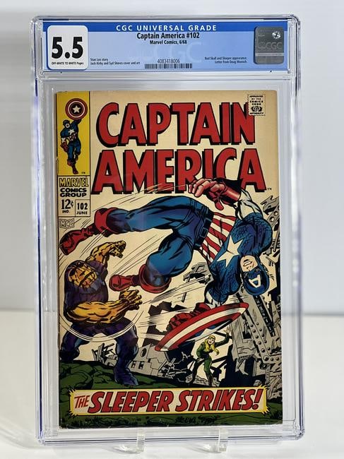 Captain America Marvel Comics 6/68 5.5 Off White  to White Pages (1 of 2)