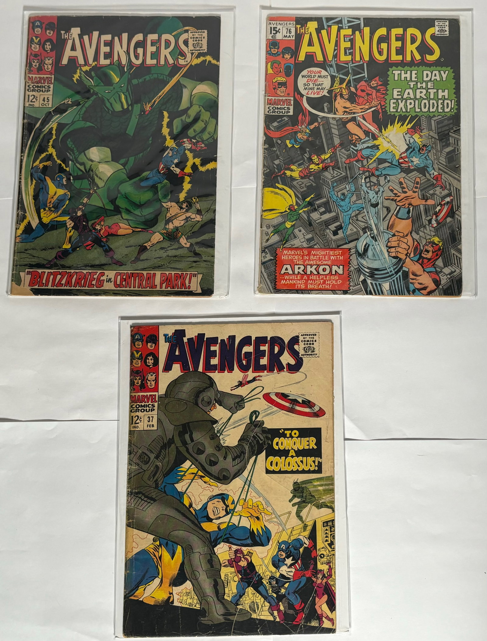 Lot of 3 Comic Books - Marvel Comics -The Avengers - 1967 & 1970 (1 of 4)