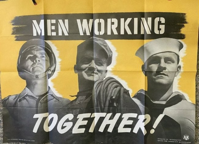 VTG Men Working Together Poster U.S. Government Printing Office 1942 (1 of 9)