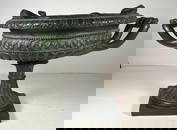 Snake Design Antique Late 1800s Bronze Urn