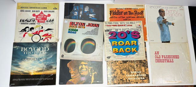 Lot of 10 Vintage Vinyl Records - Elton John, United States Air Force, & More