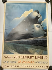 The New 20th Century Limited New York 16 Hours Chicago New York Central System Poster 1998