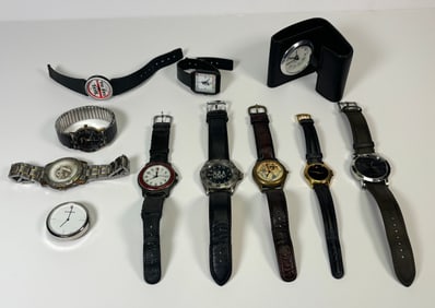 Lot of 10 Mens / Unisex Wrist Watches - Burberry, Movado, Swiss Army & More