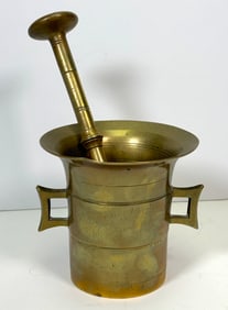 Antique Brass Mortar & Pestle