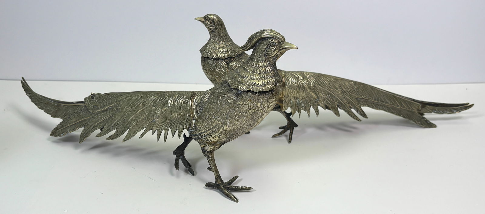 (2) Vitnage Ring Nick Pheasants Brass silver plate (1 of 14)