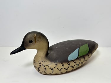 Small Painted Duck Decoy Signed F. C. B.