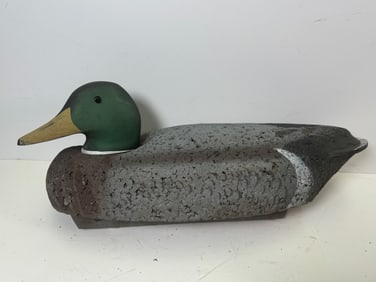 L.L. Bean Black and Gray, Green Headed Duck Decoy -  Made on Goose Sized Body