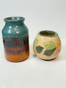 (2) Glazed Pottery Vases