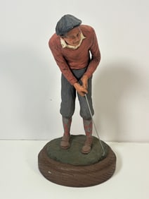 The Golfer Sculpture by Michael Garman Signed 1987