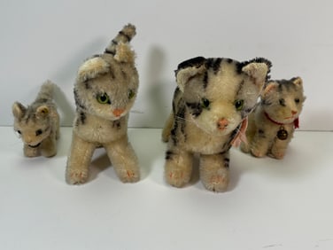(4) Vintage 1950s Steiffs - Tabby Cats & Kittens - "Lissy"