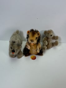 (3) Vintage 1950s-1960s Steiffs - Mohair Teddy Bear, Nagy Beaver & Terrier Dog