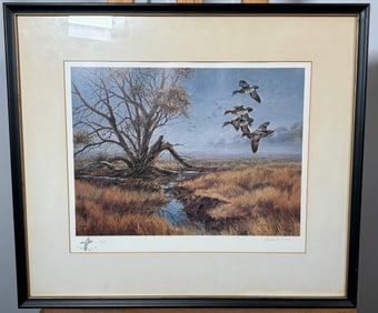 Geese Flying in the Marsh by David A. Maass 2/40 Print