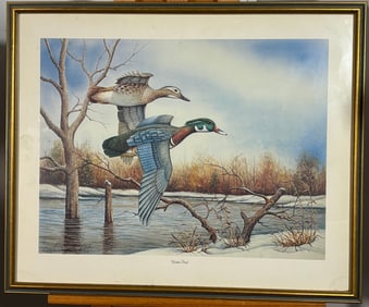 Winter Pond 52/300 Print Signed by Allen Hughes