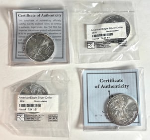4 - 2003, 2007 & 2016 American Eagle Silver Dollars - Uncirculated