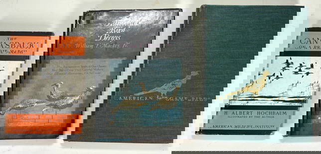 (3) Books - The Canvasback On A Prairie Marsh, American Bird Decoys, American Game Birds: Book 1: The Canvasback On A Prairie Marsh by H. Albert Hochbaum 1st Edition 1944 Hardcover this book offers a window into the past with its vintage charm and detailed narrative on nonfiction outdoor a