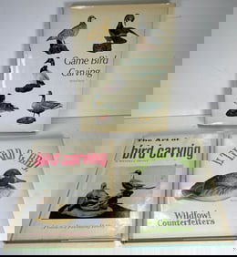 (3) Books - The Art of Bird Carving, Game Bird Carving, Wildflower Counterfeiters