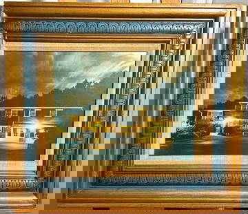 Photograph of A Modern House: Artie Eisenson Photograph of A Modern House. A beautiful piece of art, it is an modern house that was photographed and framed. The back of the piece reads "Return to Artie Eisenson". The photograph
