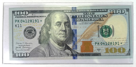 2017 A $100 Star Note Bill S/N PK04128191*