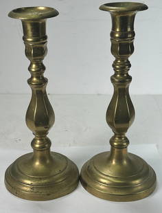 2 Antique Solid Brass Candlestick Holders: Antique Solid Brass Candlestick Holders. Beautiful holders, will make a stunning addition to any home decor. They were crafted out of high-quality brass. They exude a elegance and sophisciation that