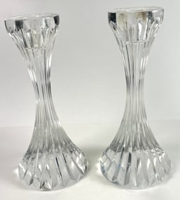 2 Baccarat Crystal Candlestick Holders