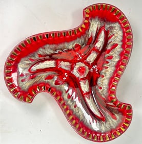 Vintage 1950s Large Retro Sprial Ceramic Ashtray