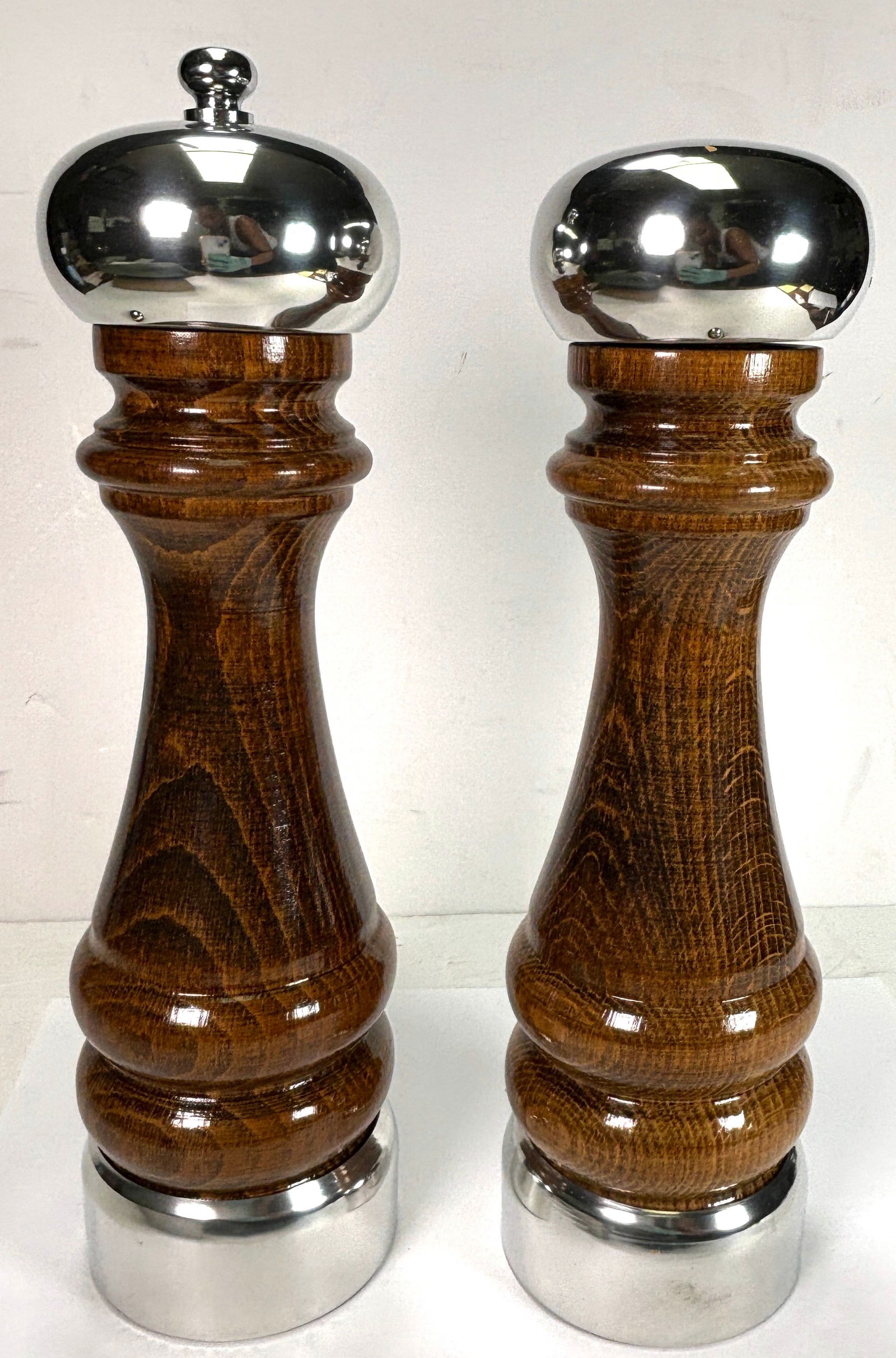 Set of 2 Large Modern Salt & Pepper Grinders - Made in France -  NEW Never Used (1 of 6)