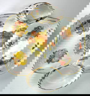 Hammersley & Co. Bone China - Made in England Cream & Sugar Tea / Coffee Tray England: Hammersley & Co. Bone China - Made in England Cream & Sugar Tea / Coffee Tray England. A beautiful fruit & nut motif design, this elegant tray is one to die for, it will bring a great vintage appeal