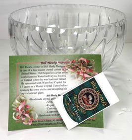 Vintage Bill Healy Signed Handcut Crystal Bowl