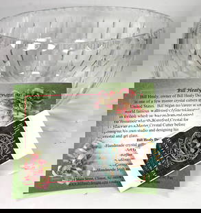 Vintage Bill Healy Signed Handcut Crystal Bowl: Vintage Bill Healy Signed Handcut Crystal Bowl. This is a beautiful bowl. It's surface a nice etched pattern, precisly carved. It has a intricatte symphony that is created from the carvings in the