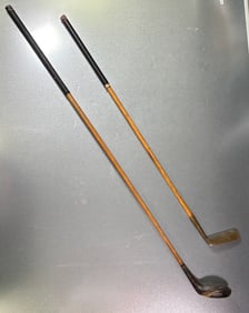 (2) Hogan Wooden &  John Black Wooden Golf Clubs