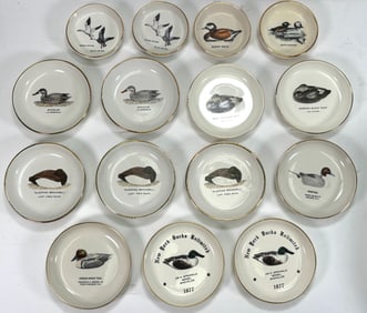 (15) Vintage 1970s Ducks Unlimited Decorative Hand Colored Plates