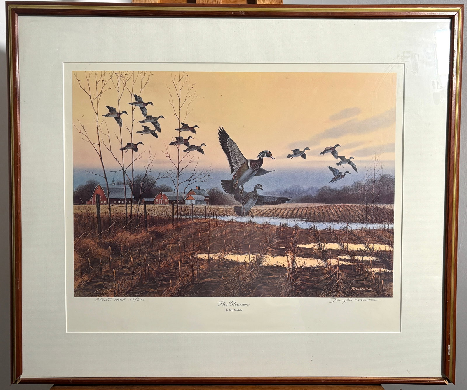 The Gleaners Signed by Jerry Raedeke Artist Proof 25/300: The Gleaners Signed by Jerry Raedeke Artist Proof 25/300. This is a beautiful print, it is in great condition. Raedeke did a great job capturing the essence of birds in flight. This is a great piece f