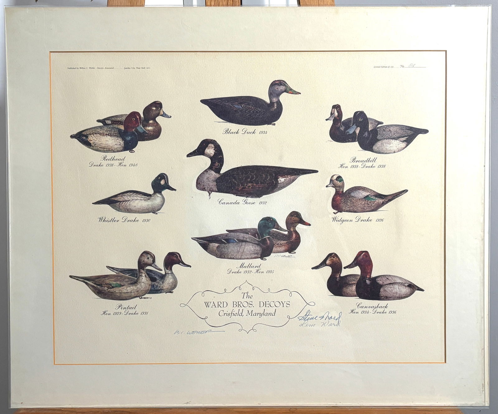 The Ward Bros. Decoys Crisfield Maryland - Signed Milton C. Weiler, Steve Ward & Lem Ward 58/450 (1 of 8)