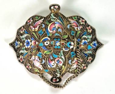 Antique 19th Century Faberge Design Imperial Russian 84 Cloisonné Enamel Buckle: Antique 19th Century Faberge Design Imperial Russian 84 Cloisonné Enamel Buckle. This is a beautiful piece, a relic from the 19th century. It showcases the fine craftsmanship of imperial Russia. The