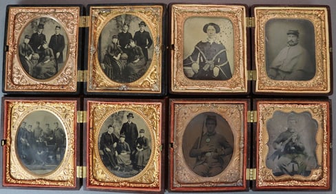 (8) CIVIL WAR PORTRAITS IN (4) DOUBLE UNION CASES
