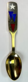 A. Michelsen Christmas Spoon - Cornets - Soren Sass - 1954 - 24kt Gold Plated over 925 SS