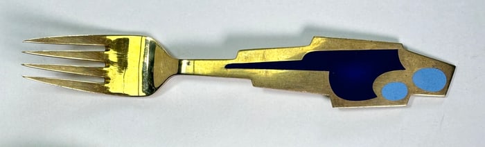 A. Michelsen Christmas Fork - Madonna and Child - Carl. R. Frederiksen 1962 - 24kt G.P. over S.S.