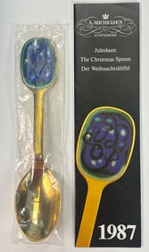 A. Michelsen Christmas Spoon   - Festival of Light - Mogens Andersen - 1987 - 24kt G.P. over 925 S.S