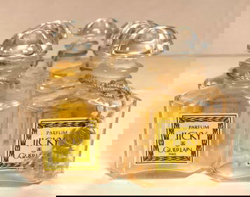 7 Vintage Guerlain Paris  Jicky 1Fl Oz Baccarat Parfum Bottle with Stoppers Made in France