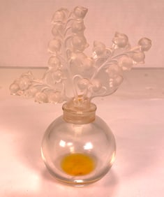 Vintage Figural Glass Commercial Perfume Bottle Lucien Lelong Jabot Figural