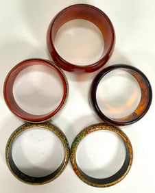 (5) Vintage Bakelite Bangle Bracelets