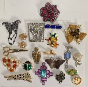 Lot of (20) Vintage Costume Brooches