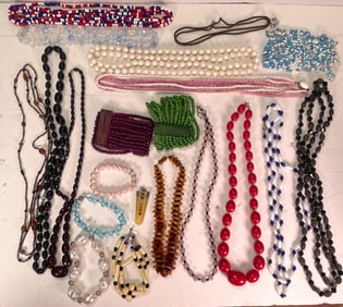 Vintage Lot of Beaded Neckalces & Bracalets