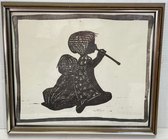 Vintage "Sounds of Music" by Rosalind Smith Woodcut Print Signed/Numbered 28/50