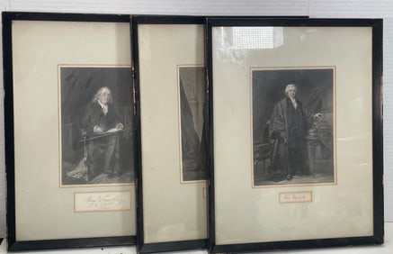 Benjamin Franklin, John Jay & Oliver Ellsworth Engravings (3)