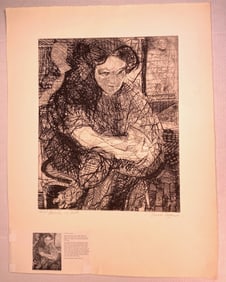 Vintage Marsh, My Sister 1964 #18/ 75 Etching by Irwin Zagar