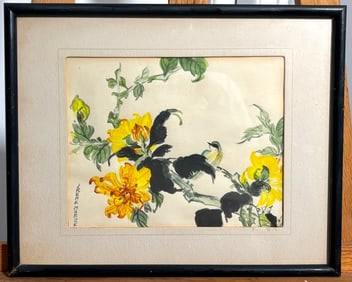 Vintage Irene Morse Floral Watercolor Framed Painting